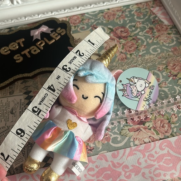 🌈Shine Studio Planners Clip On Plush Stuffed Soft Keychain unicorn 🦄 - Picture 3 of 6